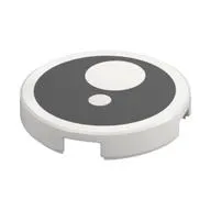 Tile Round 2 x 2 with Black Circle, White Circles / Eye print