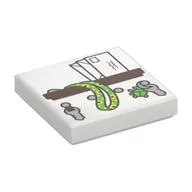 Tile 2 x 2 with Dark Brown Shelf, White Letters, Keys on Hooks, Sunflower Lanyard print