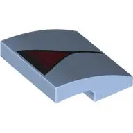 Brick Curved 2 x 2 x 2/3 with Black Rectangle, Line print