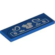 Tile 2 x 6 with White Sign, Shirt, Buttons, Hat, Shoe print