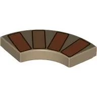 Tile 2 x 2 Curved, Macaroni with Nougat/Medium Nougat Bricks print