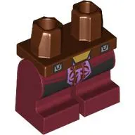 Hips and Dark Red Medium Legs with Gold Belt Buckle, Lavender Decorations, Black Cloth print