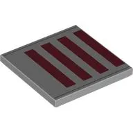 Tile 4 x 4 with Dark Red Rectangles, Dark Bluish Grey Lines print