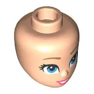 Minidoll Head, Dark Tan Eyebrows, Medium Azure Eyes, Coral Lips