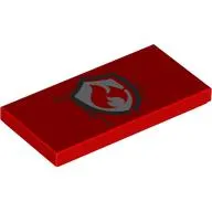 Tile 2 x 4 with Fire Fighter Shield, Flame on White Field print