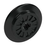Train Wheel Spoked with Technic Axle Hole and Rubber Friction Band