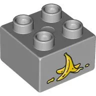 Duplo Brick 2 x 2 with Banana Peel print