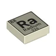Tile 1 x 1 with Element Radium, '88 Ra Radium 226' print