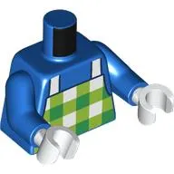 Torso, White/Lime/Green Checkered Apron print, Blue Arms, White Hands