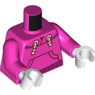 Torso, Hoodie, Pockets, Magenta Trim, White Laces print, Dark Pink Arms, White Hands