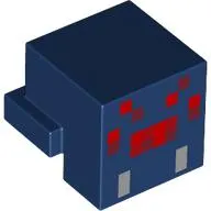 Minifig Head Special, Cube with Rear Ledge, Pixelated Red and Light Bluish Grey Face Print (Spider)
