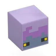 Minifig Head Special, Cube Breeze, Medium Lavender/Sand Blue Face, Yellow Eyes print
