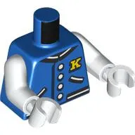 Torso, Jacket, White/Black Trim, Yellow 'K' print, White Arms and Hands