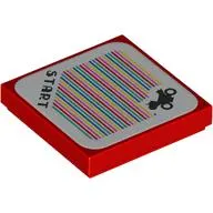 Tile 2 x 2 with 'START', Yoshi Bike and Barcode Print (Sticker)