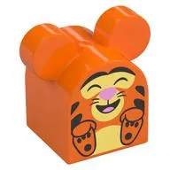 Duplo Brick 2 x 2 x 2 Curved Top with Tigger print