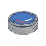 Tile Round 1 x 1 with Blue Circle Saw / Sonic the Hedgehog print