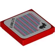 Tile 2 x 2 with 'START', Jumbo Vehicle and Barcode Print (Sticker)