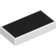 Tile 1 x 2 with Black Full Surface print