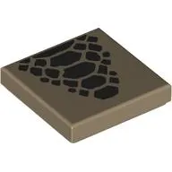 Tile 2 x 2 with Dark Brown Scales print