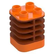 Duplo Brick 2 x 2 x 2 Orange with Flex Spring