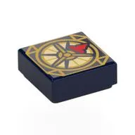 Tile 1 x 1 with Gold Compass, Red Arrow print