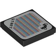 Tile 2 x 2 with 'START', Tri-Speeder and Barcode Print (Sticker)