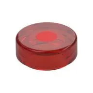 Tile Round 1 x 1 with Red Dot print