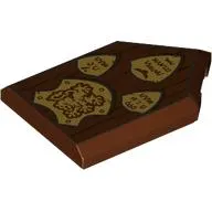 Tile Special 2 x 3 Pentagonal with Tan Shields/Crests, Lion print