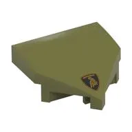Brick Wedged, Curved 2 x 2 with Stud Notches with Lamborghini Bull print