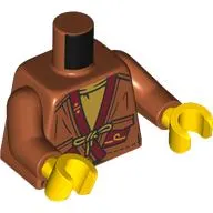 Torso, Robe, Dark Red Trim, Pockets, Tan Lace, Shirt print, Dark Orange Arms, Yellow Hands