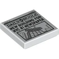 Tile 2 x 2 with Newspaper Daily Bugle 'NEW BUILDING FOR NYC #1 NEWSPAPER' print