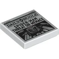 Tile 2 x 2 with Newspaper Daily Bugle 'SPIDER-MAN THREAT OR MENACE' print