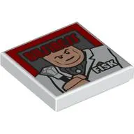 Tile 2 x 2 with Newspaper Business 'FISK' print