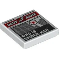 Tile 2 x 2 with Newspaper Daily Bugle 'WHO IS SPIDER-MAN' print
