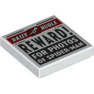 Tile 2 x 2 with Newspaper Daily Bugle 'REWARD! FOR PHOTOS OF SPIDER-MAN' print