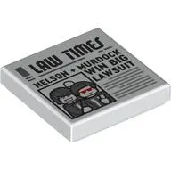 Tile 2 x 2 with Newspaper Law Times 'NELSON + MURDOCK WIN BIG LAWSUIT' print
