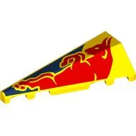 Brick Wedged, Sloped 2 x 5 Left with Red Bull, Dark Blue Background print