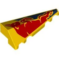 Brick Wedged, Sloped 2 x 5 Right with Red Bull, Dark Blue Background print