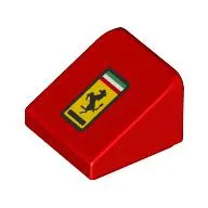 Brick Sloped 30° 1 x 1 x 2/3 (Cheese Slope) with Ferrari Logo print