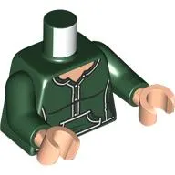 Torso, Hoody, White Trim, Pocket print, Dark Green Arms, Light Nougat Hands