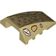 Brick Wedged, Curved 4 x 4 No Top Studs with Sand Mermaid Tail, Shells print