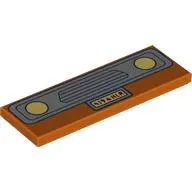 Tile 2 x 6 with Light Bluish Grey Car Grill, Bright Light Yellow Headlights, License Plate print