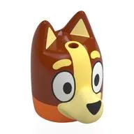 Minifig Head Special, Bluey with Bright Light Yellow Nose, Dark Orange Sides, Orange Fur (Bingo)