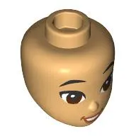 Minidoll Head, Think Black Eyebrows, Brown Eyes, Open Mouth Smile