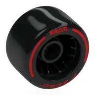 Wheel Rim 24 x 14.9 Wide with Black Slick Tyre with Red 'PIRELLI' print