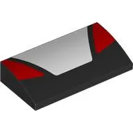 Brick Curved 2 x 4 x 2/3 No Studs with White/Red Hood Shapes print