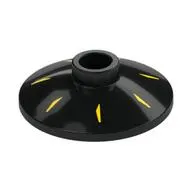 Dish 2 x 2 Inverted [Radar] with Yellow Stripes/Spokes print