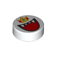 Tile Round 1 x 1 with King Boo, Crown print
