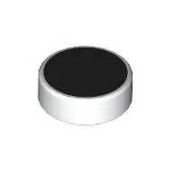 Tile Round 1 x 1 with Black Surface print