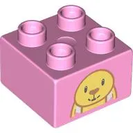 Duplo Brick 2 x 2 with Plush Bunny, Top Half print